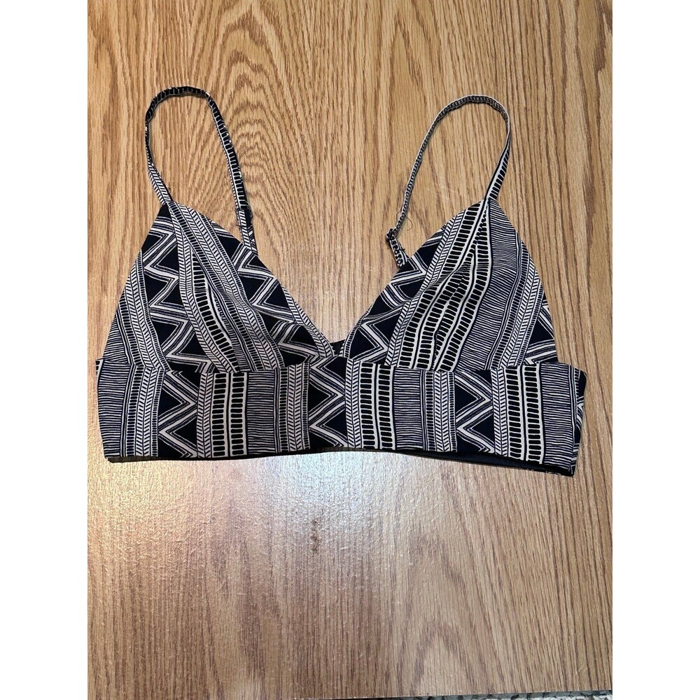 Out From Under Black White Geometric Bralette S P